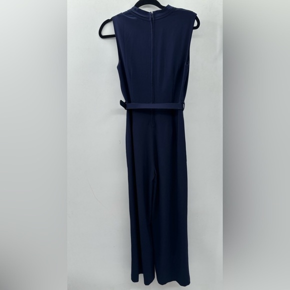 MODCLOTH V neck sleeveless belted navy pant suit.  Medium - Picture 4 of 13